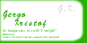 gergo kristof business card