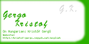 gergo kristof business card